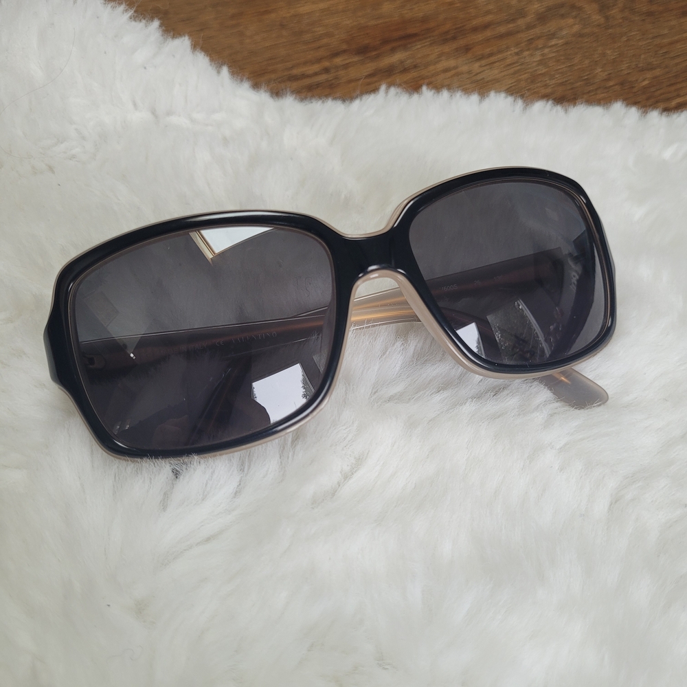Valentino Black Sunglasses with Gold Accent